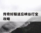 传奇好服遗忘峡谷打宝攻略