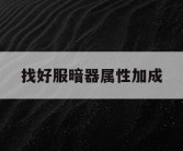 找好服暗器属性加成