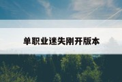 单职业迷失刚开版本