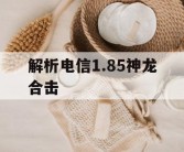 解析电信1.85神龙合击