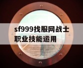 sf999找服网战士职业技能运用