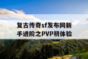 复古传奇sf发布网新手进阶之PVP初体验