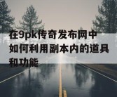 在9pk传奇发布网中如何利用副本内的道具和功能
