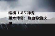 纵横 1.85 神龙版本传奇：热血称霸攻略