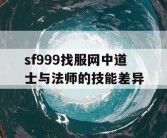 sf999找服网中道士与法师的技能差异