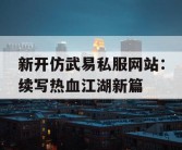 新开仿武易私服网站：续写热血江湖新篇