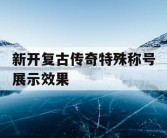 新开复古传奇特殊称号展示效果