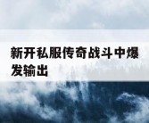 新开私服传奇战斗中爆发输出