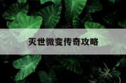 灭世微变传奇攻略