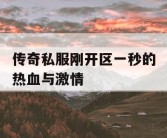 传奇私服刚开区一秒的热血与激情