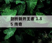 剖析新开王者 1.85 传奇