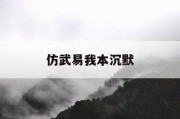 仿武易我本沉默