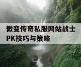 微变传奇私服网站战士PK技巧与策略