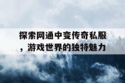 探索网通中变传奇私服，游戏世界的独特魅力