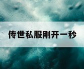 传世私服刚开一秒