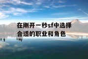 在刚开一秒sf中选择合适的职业和角色