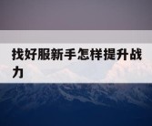 找好服新手怎样提升战力