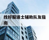找好服道士辅助队友指南