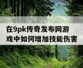 在9pk传奇发布网游戏中如何增加技能伤害