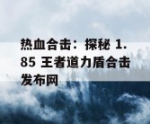 热血合击：探秘 1.85 王者道力盾合击发布网