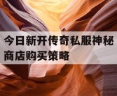 今日新开传奇私服神秘商店购买策略