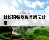 找好服特殊称号展示效果