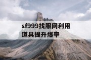 sf999找服网利用道具提升爆率