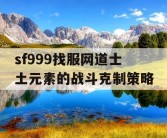 sf999找服网道士土元素的战斗克制策略