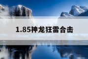 1.85神龙狂雷合击