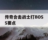 传奇合击战士打BOSS要点