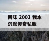 回味 2003 我本沉默传奇私服