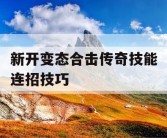 新开变态合击传奇技能连招技巧