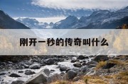 刚开一秒的传奇叫什么