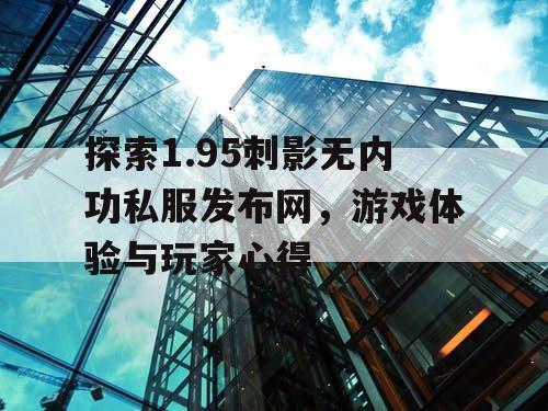 探索1.95刺影无内功私服发布网，游戏体验与玩家心得