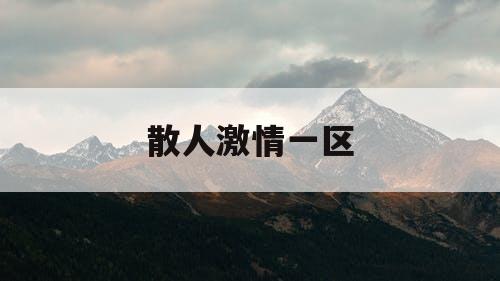 散人激情一区