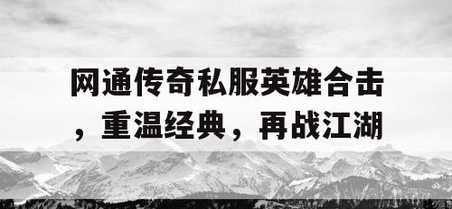网通传奇私服英雄合击，重温经典，再战江湖