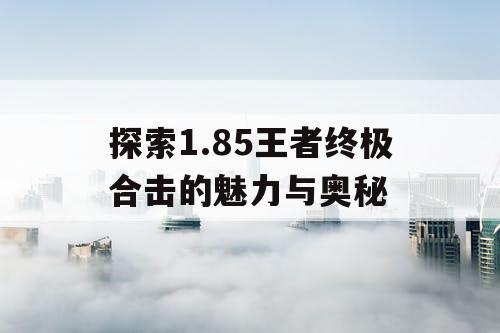 探索1.85王者终极合击的魅力与奥秘