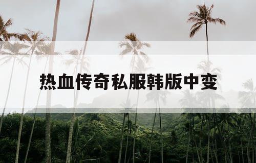 热血传奇私服韩版中变