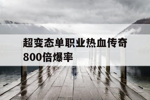 超变态单职业热血传奇800倍爆率