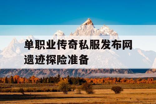 单职业传奇私服发布网遗迹探险准备