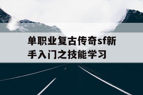 单职业复古传奇sf新手入门之技能学习