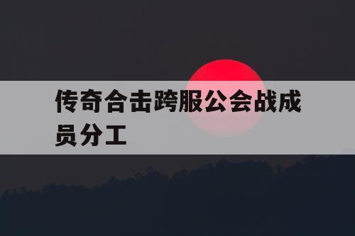 传奇合击跨服公会战成员分工