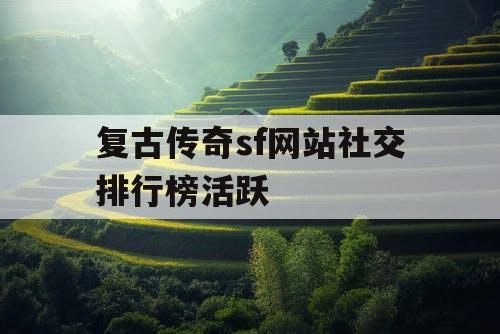 复古传奇sf网站社交排行榜活跃