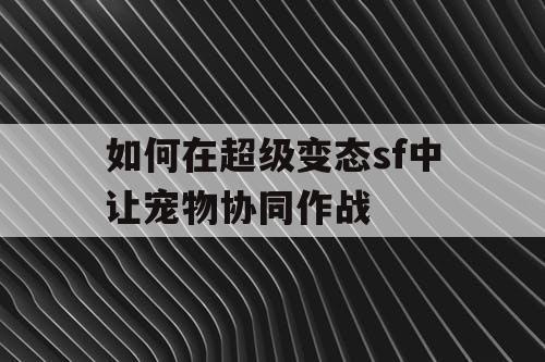 如何在超级变态sf中让宠物协同作战