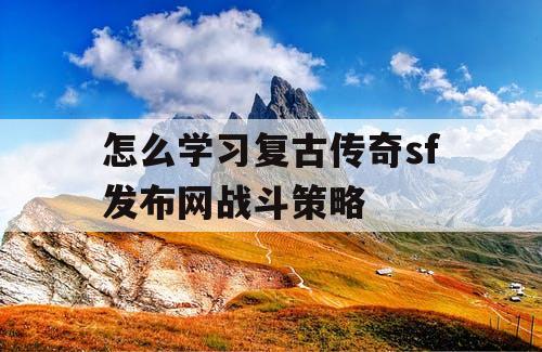 怎么学习复古传奇sf发布网战斗策略