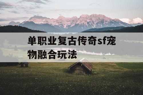 单职业复古传奇sf宠物融合玩法