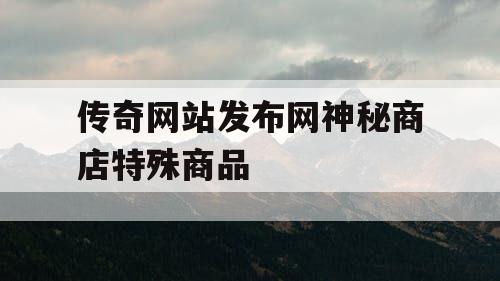 传奇网站发布网神秘商店特殊商品