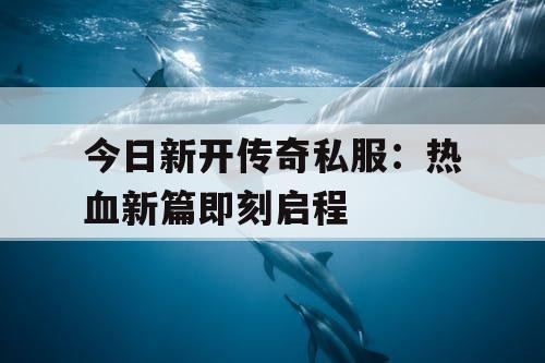 今日新开传奇私服：热血新篇即刻启程