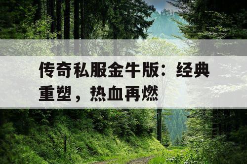 传奇私服金牛版：经典重塑，热血再燃