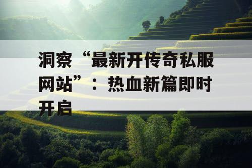 洞察“最新开传奇私服网站”：热血新篇即时开启